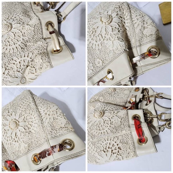 Authentic Gucci Positano Scarf Raffia Tote Bag Off-White - Picture 7 of 11